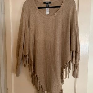 Fringed Poncho Sweater